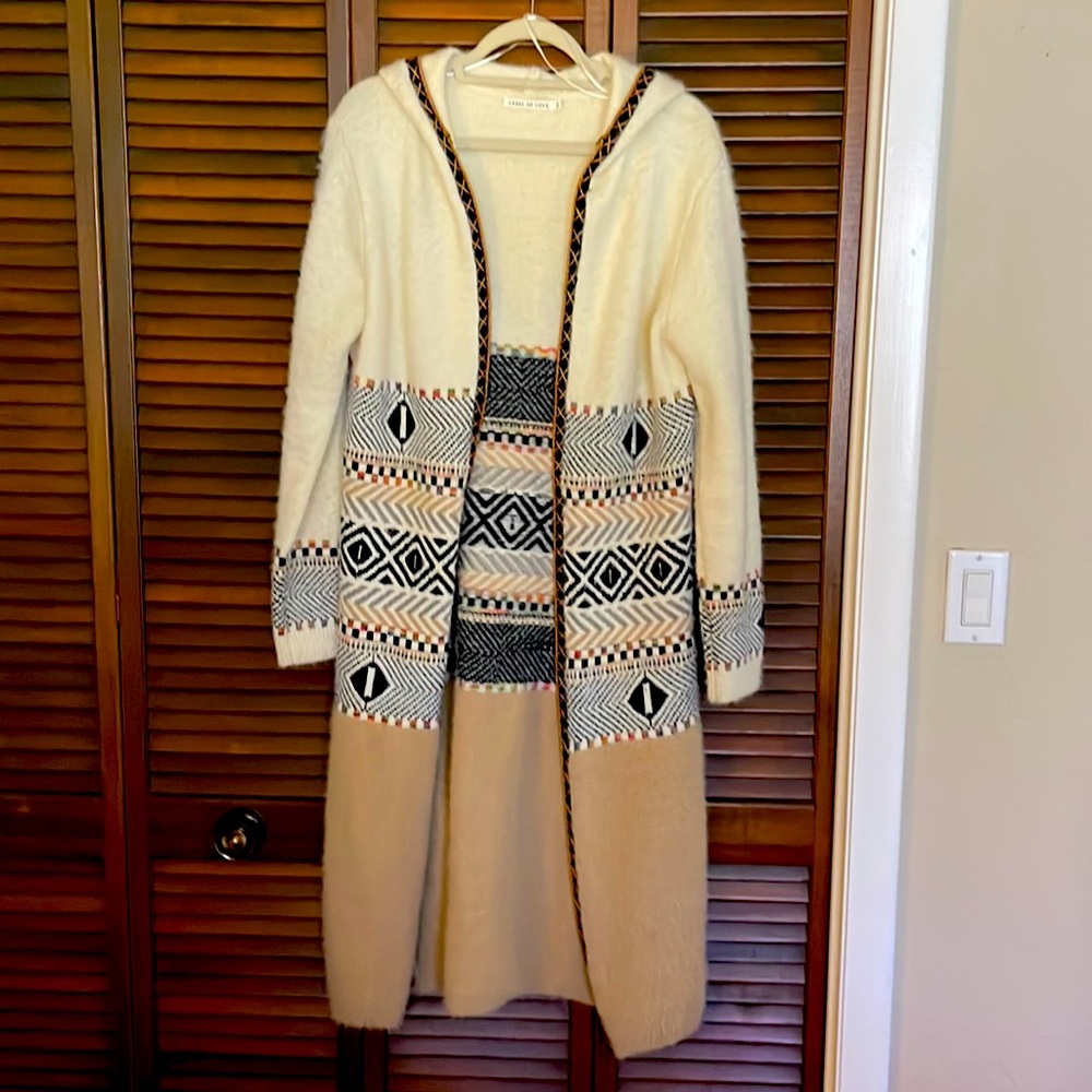 Soft Santa Fe style hooded sweater jacket